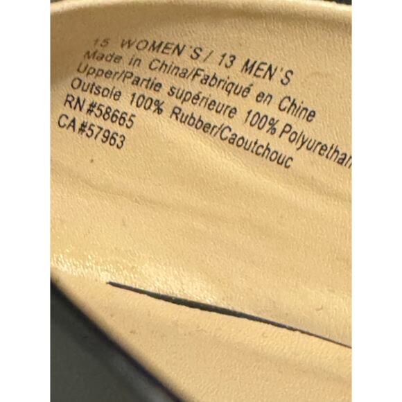 BP Men's Size 13/ Women's 15 Black Square Toe Heeled Pumps Heels - Picture 6 of 8